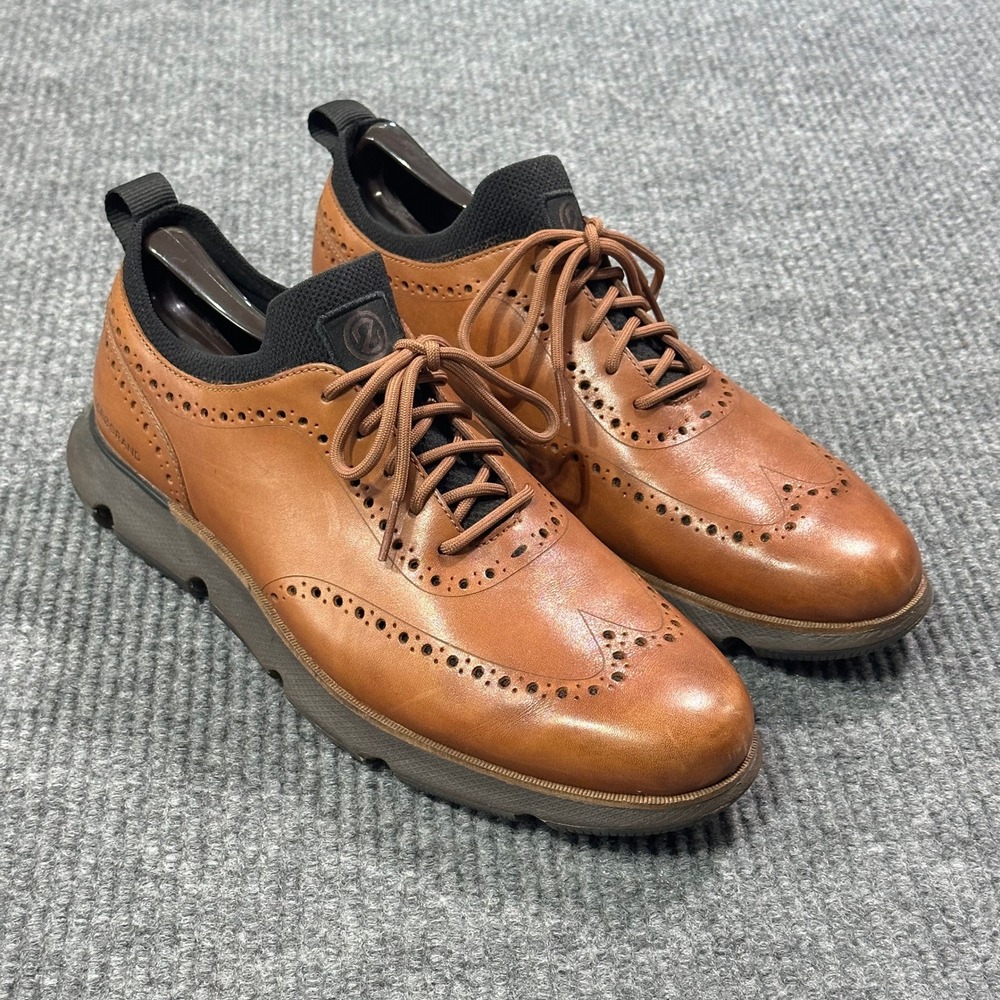 Cole Haan Shoes Men's 12 4.ZERØGRAND Wingtip Oxford British Tan Leather Sneaker
